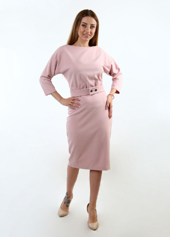 Рожева кежуал сукня InDresser однотонна