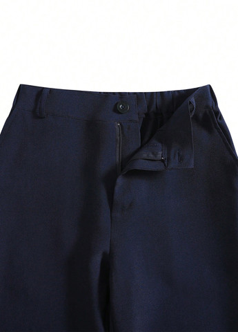 Темно-синій демісезонний костюм (піджак, штани) брючний SHEIN