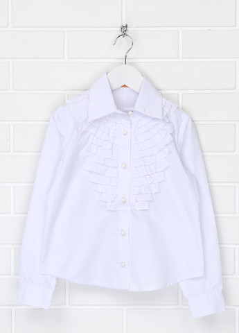 Белая однотонная блузка Piccolo L демисезонная
