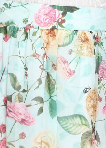Светло-бирюзовая кэжуал цветочной расцветки юбка Sassofono макси