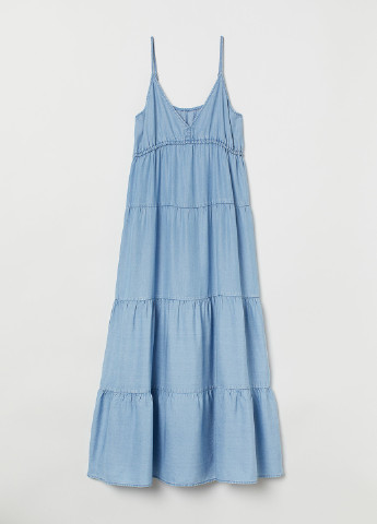 Голубое кэжуал платье клеш H&M однотонное