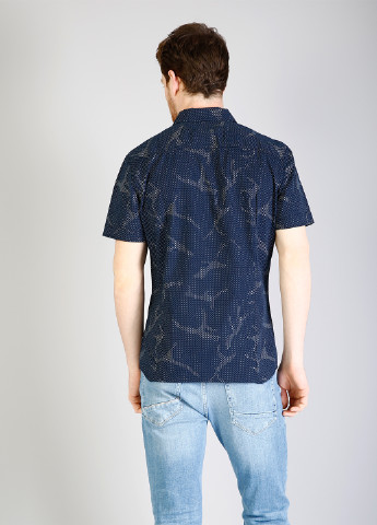 Темно-синяя кэжуал рубашка с абстрактным узором Colin's с коротким рукавом