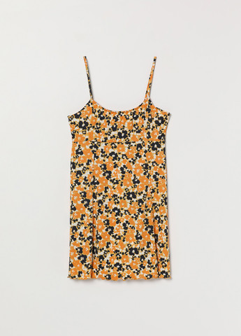 Оранжевое кэжуал платье клеш Lefties с цветочным принтом