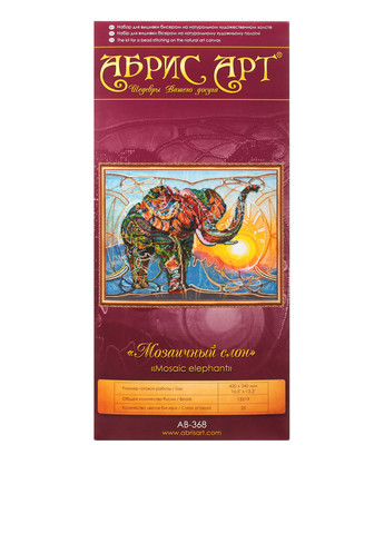 Набір для вишивання бісером "Мозаїчний слон", 42х34 см Abris Art (286222963)