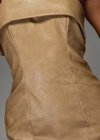 Бежева кежуал, коктейльна сукня з відкритими плечима, з відкритою спиною SHEIN однотонна