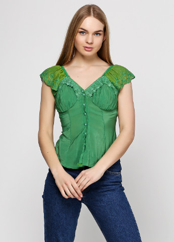 Зеленая летняя блуза No Brand