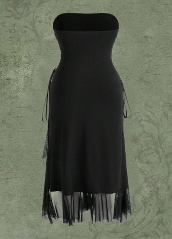 Черное коктейльное, вечернее, кэжуал платье с открытыми плечами SHEIN однотонное