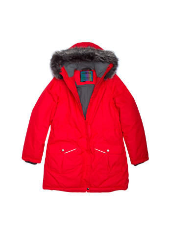 Красная зимняя куртка удлиненная зимняя mona 2 Huppa