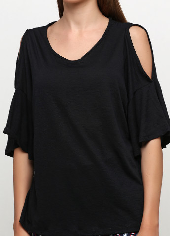 Черный летний комплект (блуза, юбка) C&A