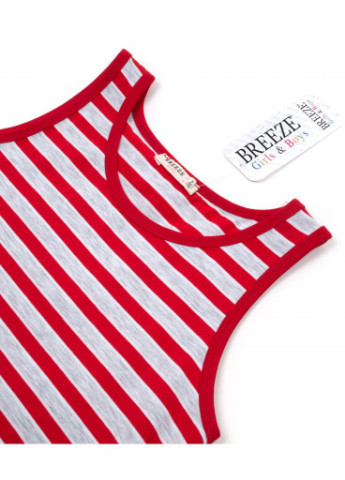 Червона футболка в смужку з топом (12358-134g-red) Breeze (205773413)