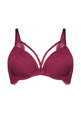 Бордовый балконет бюстгальтер Hunkemoller с косточками полиамид