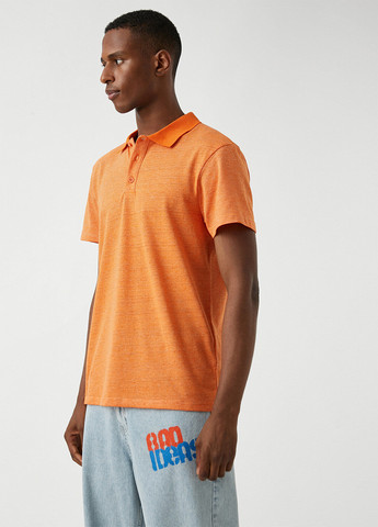 Оранжевая футболка-поло для мужчин KOTON однотонная