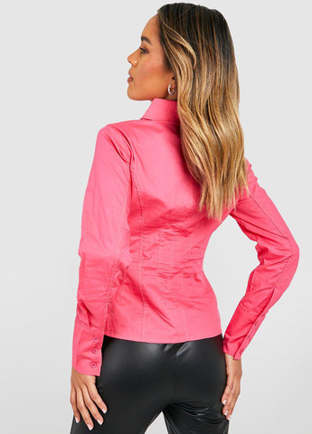 Розовая кэжуал рубашка однотонная Boohoo