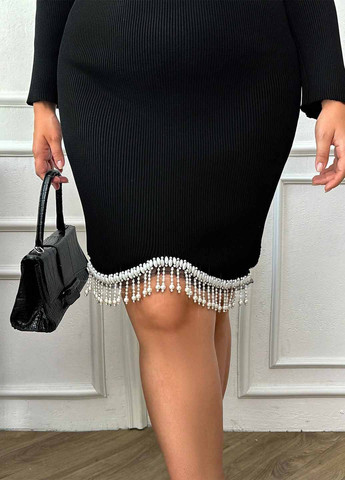 Черное вечернее, кэжуал платье силуэтная SHEIN однотонное