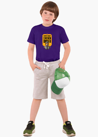 Фиолетовая демисезонная футболка детская пубг пабг (pubg)(9224-1182) MobiPrint