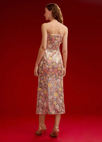 Комбінована святковий, вечірня сукня бандо SHEIN з квітковим принтом