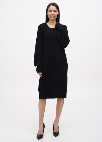 Черное кэжуал платье платье-свитер Vero Moda однотонное