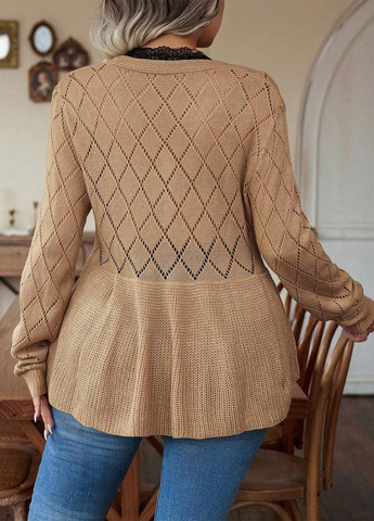 Темно-бежевий демісезонний пуловер пуловер SHEIN