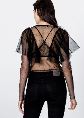 Чорна блуза Pull & Bear