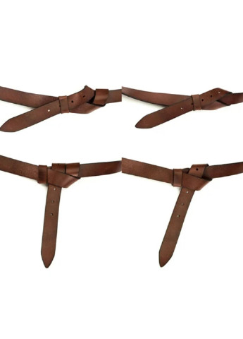 Женский кожаный ремень-узел без пряжки SF-258 коричневый (2,5 см) SFIP (226759761)