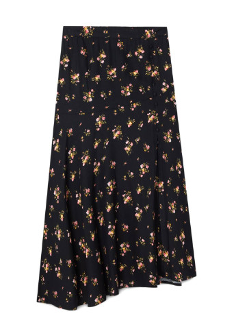 Черная кэжуал цветочной расцветки юбка Stradivarius