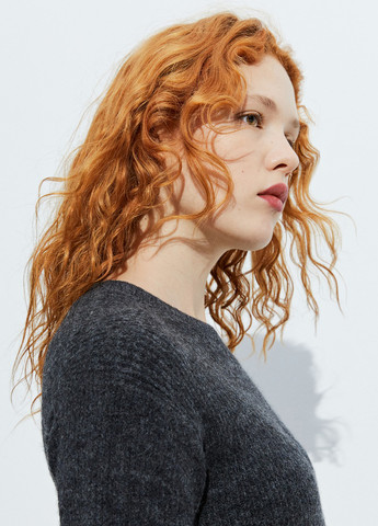 Темно-сіра кежуал сукня сукня светр H&M меланжева