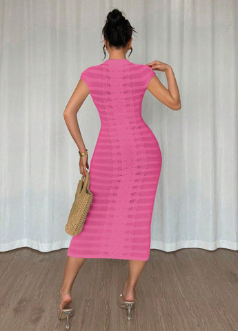 Рожева кежуал сукня силуетна SHEIN однотонна