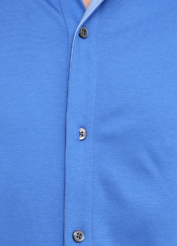 Синяя кэжуал рубашка однотонная Banana Republic с длинным рукавом