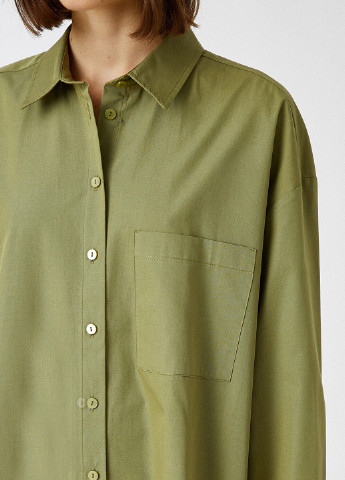 Зеленая кэжуал рубашка однотонная KOTON