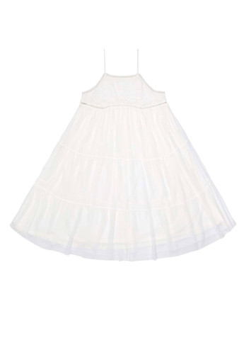Белое кэжуал платье миди United Colors of Benetton однотонное
