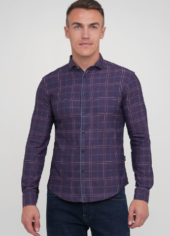 Темно-фиолетовая кэжуал рубашка в клетку Trend Collection
