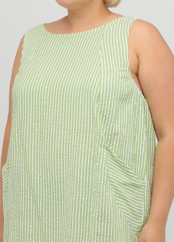Зеленое кэжуал платье оверсайз Collection L в полоску