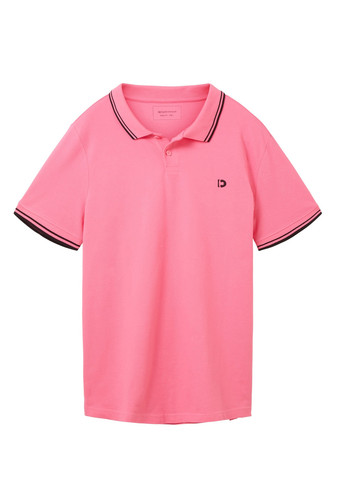 Розовая футболка-поло для мужчин Tom Tailor однотонная
