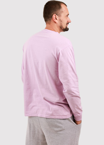 Лонгслів Blue 84 однотонний світло-рожевий кежуали трикотаж, бавовна