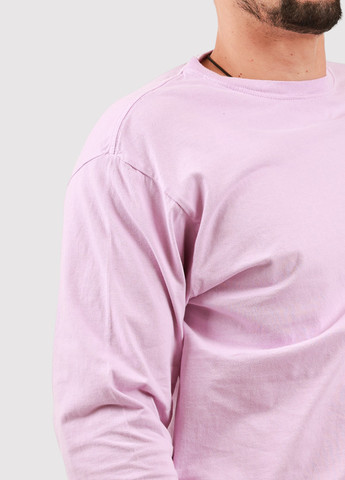 Лонгслів Blue 84 однотонний світло-рожевий кежуали трикотаж, бавовна