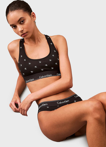 Чёрный топ бюстгальтер Calvin Klein без косточек хлопок