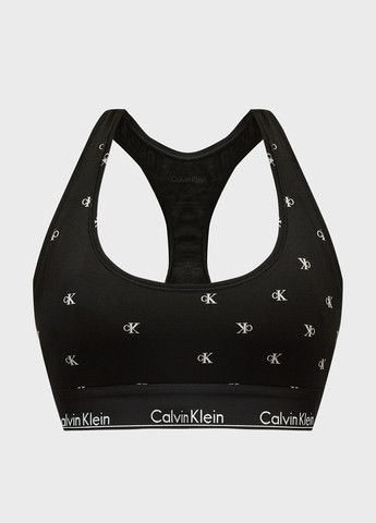 Чёрный топ бюстгальтер Calvin Klein без косточек хлопок