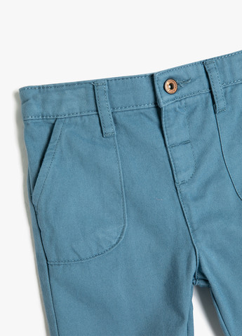 Голубые кэжуал демисезонные брюки зауженные KOTON