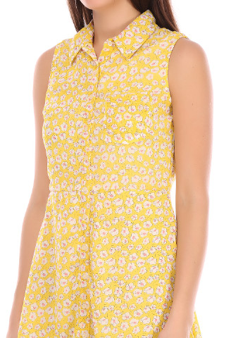 Желтое кэжуал платье LTB с цветочным принтом