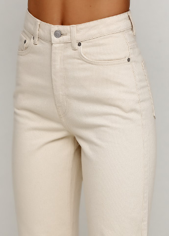 Песочные джинсовые демисезонные зауженные брюки Weekday