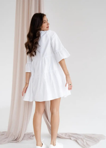 Білий кежуал сукня для вагітних і годуючих мам із секретом для годування To Be однотонна