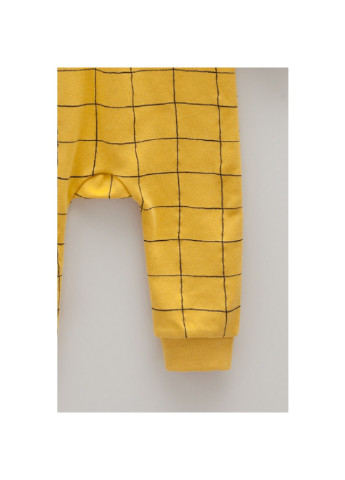 Жовтий демісезонний комплект боді, штани, шапочка baby leo Caramell