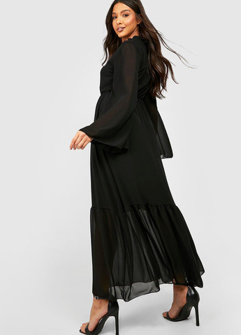 Черное кэжуал платье Boohoo однотонное