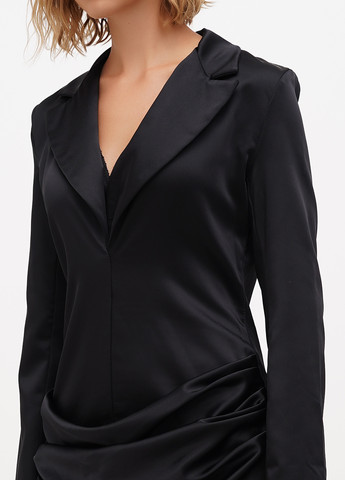 Чорна кежуал, ділова сукня сукня-жакет Boohoo однотонна