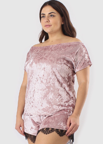 Светло-розовая всесезон пижама (футболка, шорты) футболка + шорты Ghazel