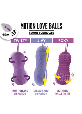Вагінальні кульки з масажем і вібрацією Motion Love Balls Twisty FeelzToys (251903321)