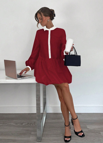 Червона кежуал сукня SHEIN однотонна