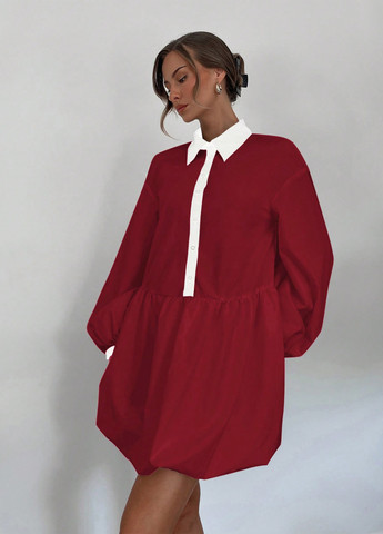 Червона кежуал сукня SHEIN однотонна