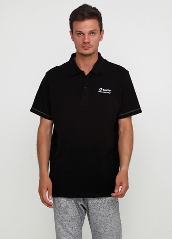 Черная футболка-поло для мужчин Lotto с логотипом