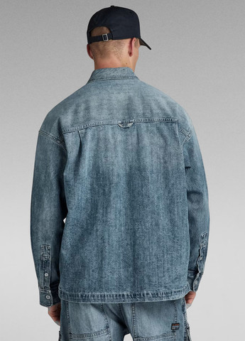 Синяя джинсовая рубашка однотонная G-Star Raw